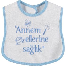 Bebegen Annem Ellerine Sağlık Yazılı Mavi Önlük