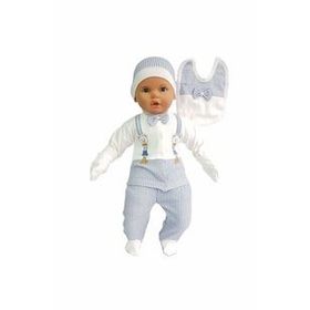 Bebegen Ayıcık Askılı Papyonlu Mavi 5'li Erkek Bebek Hastane Çıkış Seti
