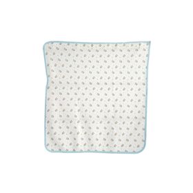 Bebegen Ayıcık Desenli Penye Tek Kat Krem Açık Mavi 80x80 cm Bebek Battaniye