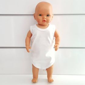 Bebegen Beyaz Sade Alttan Çıt Çıtlı Askılı Badi Bebek Zıbını