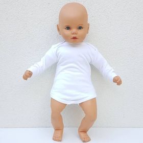Bebegen Beyaz Sade Uzun Kollu Alttan Çıt Çıtlı Badi Bebek Zıbını