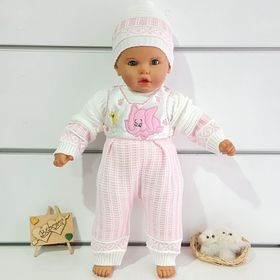 Bebegen Fil Desenli Triko 3'lü Kız Bebek Takım