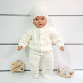 Bebegen Krem 4 Parça Triko Bebek Takımı