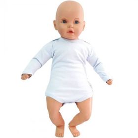 Bebegen Mavi Sade Uzun Kollu Alttan Çıt Çıtlı Badi Bebek Zıbını