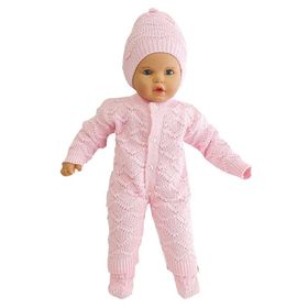 Bebegen Pembe Bereli Triko Kız Bebek Tulumu