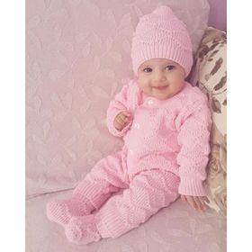Bebegen Pembe Bereli Triko Kız Bebek Tulumu