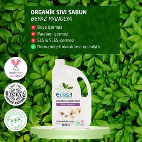 Bebeğimin Marketi ECOS3 2500 ml Beyaz Manolya Organik Sıvı Sabun