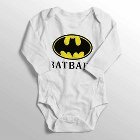 Bebek Beyaz Batbaby Yazılı Batman Baskılı Zıbını