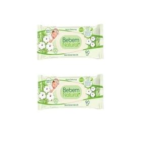 Bebem Natural Narin Dokunuş 2x90 Adet Plastik Kapaklı Islak Bebek Mendili