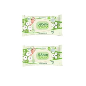 Bebem Natural Narin Dokunuş 2x90 Adet Plastik Kapaklı Islak Bebek Mendili