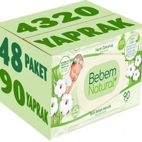 Bebem Natural Narin Dokunuş 48x90 Adet Plastik Kapaklı Islak Bebek Mendili