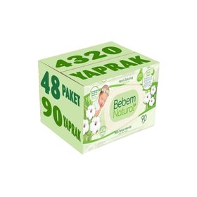 Bebem Natural Narin Dokunuş 48x90 Adet Plastik Kapaklı Islak Bebek Mendili