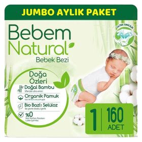 Bebem Natural No:1 Yenidoğan 160 Adet Bebek Bezi