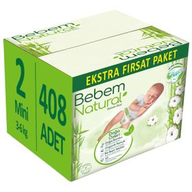 Bebem Natural No:2 Mini 408 Adet Bebek Bezi