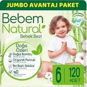 Bebem Natural No:6 XLarge 120 Adet Bebek Bezi