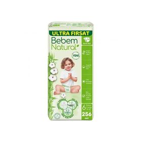 Bebem Natural No:6 XLarge 256 Adet Bebek Bezi