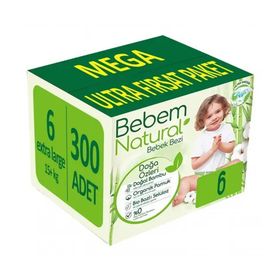 Bebem Natural No:6 XLarge 300 Adet Bebek Bezi