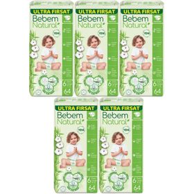 Bebem Natural No:6 XLarge 320 Adet Bebek Bezi