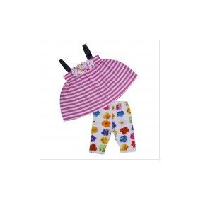 Bebepan 8577 Fuşya/Beyaz/Emprime 9-12 Ay Colors Bebek Bluz Tayt Takım