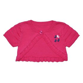 Bebepan Birds Fuşya 3-6 Ay Triko Bebek Bolero