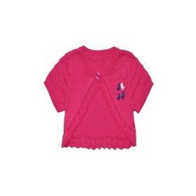 Bebepan Birds Fuşya 3-6 Ay Triko Bebek Bolero