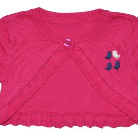 Bebepan Birds Fuşya 3-6 Ay Triko Bebek Bolero