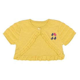 Bebepan Birds Sarı 3-6 Ay Triko Bebek Bolero