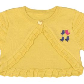 Bebepan Birds Sarı 9-12 Ay Triko Bebek Bolero