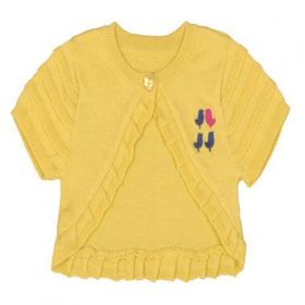 Bebepan Birds Sarı 9-12 Ay Triko Bebek Bolero