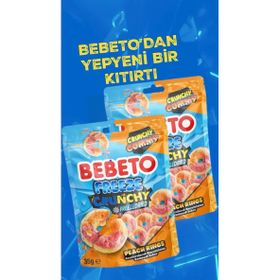 Bebeto 35 gr Freeze Peach Rings Şeker (3 adet)
