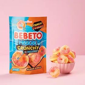 Bebeto 35 gr Freeze Peach Rings Şeker (3 adet)