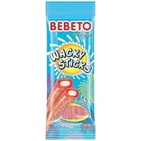 Bebeto 75 gr Wacky Sticks Çilek Vanilya Jelibon (12 adet)