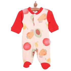 Bebetto Unisex Turuncu Yenidoğan Vegatables Patikli Tulum