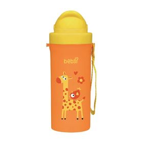 Bebsi 300 ml Turuncu Desenli Pipetli Bardak