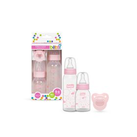 Bebsi 3'lü Pembe PP Biberon ve Emzik Set