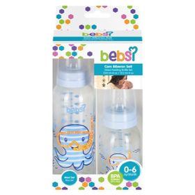 Bebsi Mavi 250 ml + 125 ml 6'lı Cam Biberon Seti