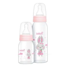 Bebsi Pembe 250 ml Cam Biberon + 125 ml Cam Biberon Seti