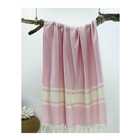 Bedinn Diamond Çizgili Açık Pembe Peştamal