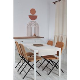 Bedinn Naturel Düz Pamuk Keten Otantik 40x110 cm Runner