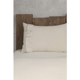 Bedinn Naturel Fırfırlı 2'li Vintage 50x70 cm Yastık Kılıfı