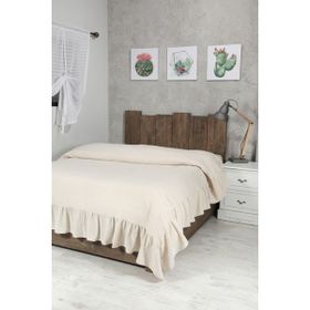 Bedinn Naturel Fırfırlı Çift Kişilik Vintage 220x240 cm Yatak Örtüsü
