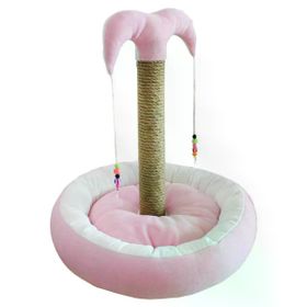 Bedspet 65 cm Pembe Kedi Yataklı Tırmalama