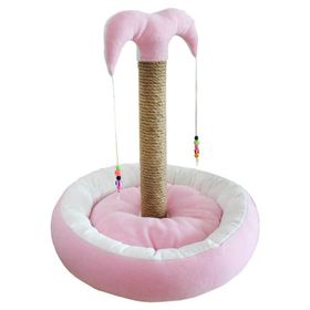 Bedspet 65 cm Pembe Kedi Yataklı Tırmalama