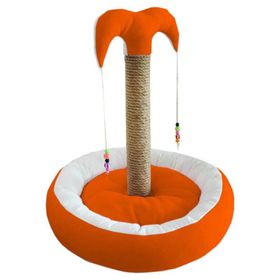 Bedspet 65 cm Turuncu Kedi Yataklı Tırmalama