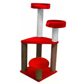 Bedspet Kırmızı 3 Oturaklı Kedi Tırmalama Kulesi