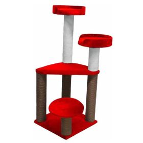 Bedspet Kırmızı 3 Oturaklı Kedi Tırmalama Kulesi