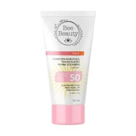 Bee Beauty 50SPF 50 ml Güneşten Koruyucu ve Ton Eşitleyici Pembe Yüz Kremi