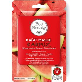Bee Beauty Karpuz Desenli Kağıt Yüz Maskesi