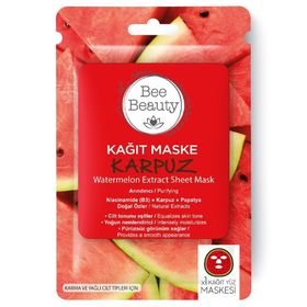 Bee Beauty Karpuz Desenli Kağıt Yüz Maskesi