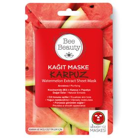 Bee Beauty Karpuz Desenli Kağıt Yüz Maskesi